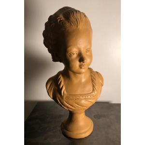 Buste En Terre Cuite ( Marie -Antoinette) d'André Jean Lebrun 