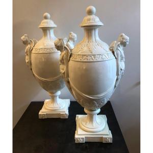 Pair Of Earthenware Urns 