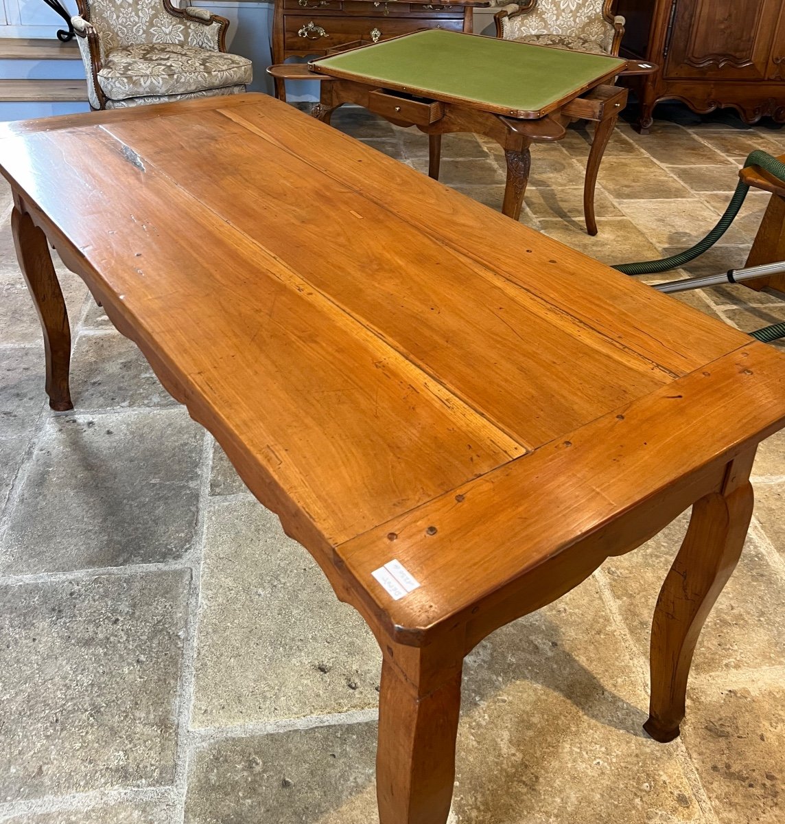 Louis XV Period Farmhouse Table In Blond Cherry Wood -photo-3