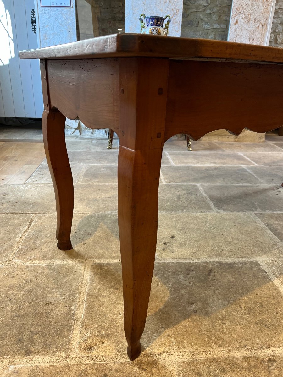 Louis XV Period Farmhouse Table In Blond Cherry Wood -photo-5