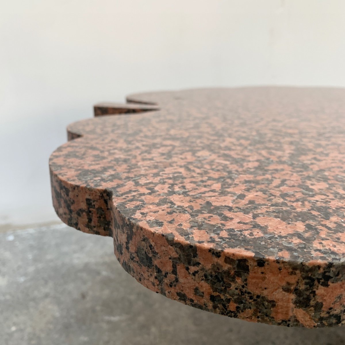Table Basse Ancienne Granit Et Fer Forgé Martelé-photo-2