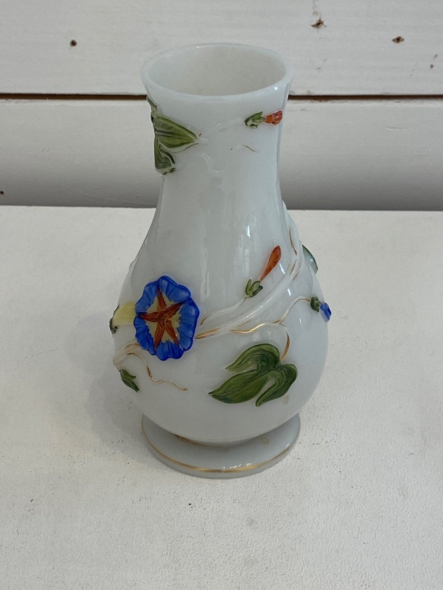  Opaline Vase With Bindweed Decor 