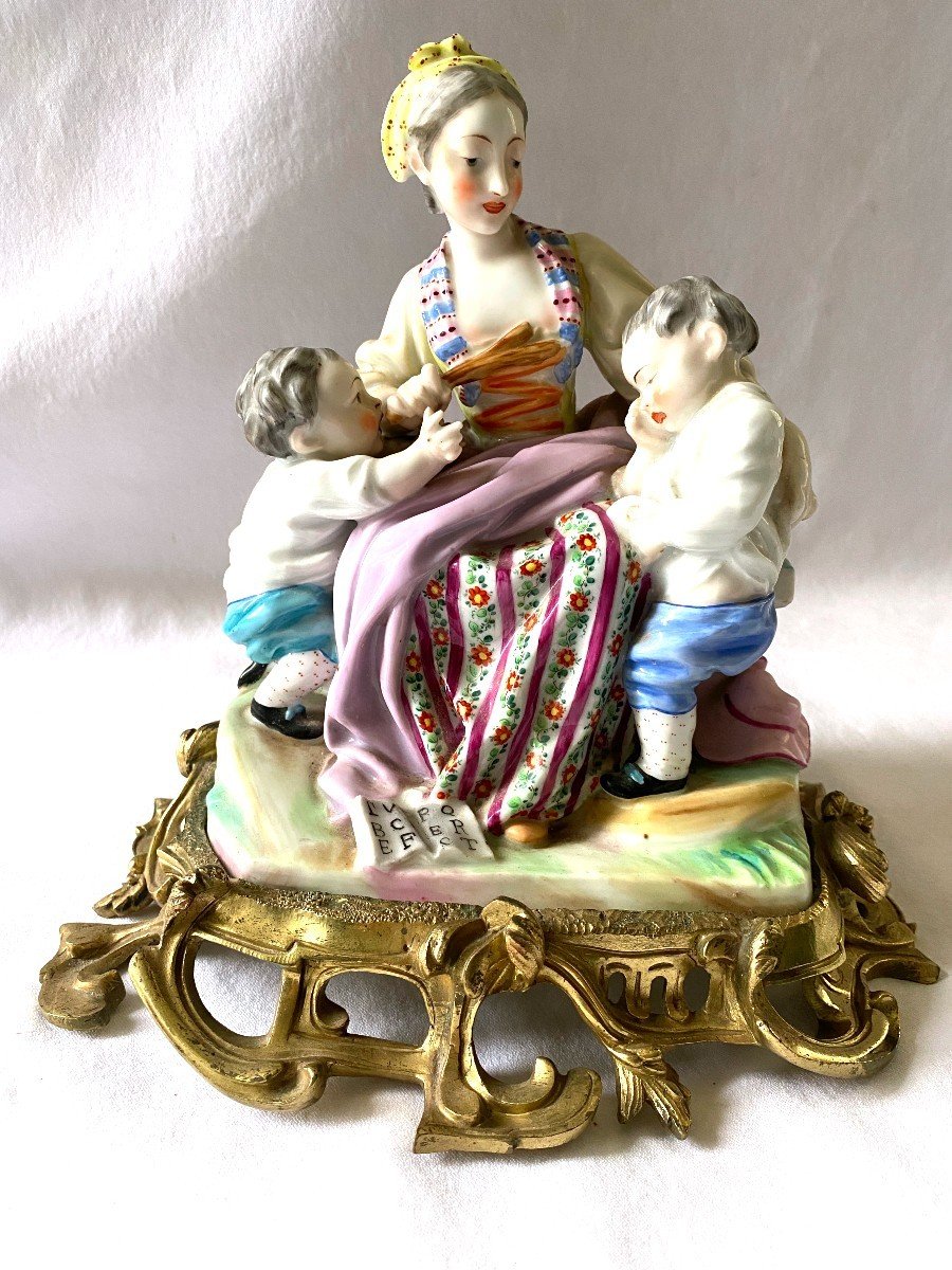 Porcelain Group Gilt Bronze Mount