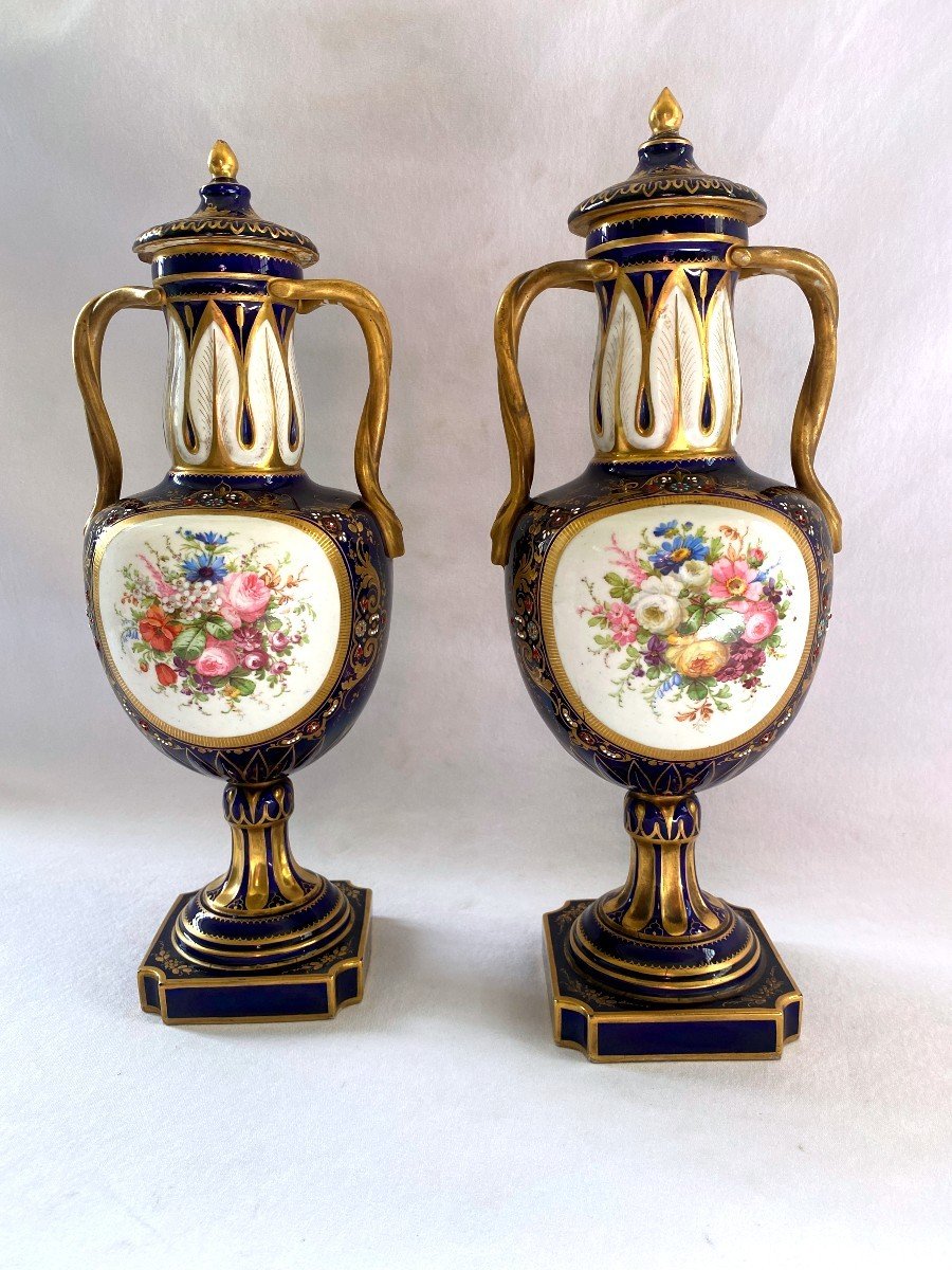 Paire De Vases En Porcelaine De Sèvres -photo-1