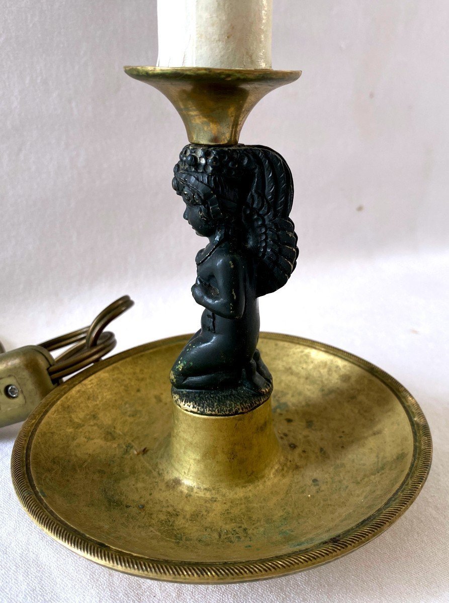 Lampe Bougeoir Style Empire En Bronze -photo-2