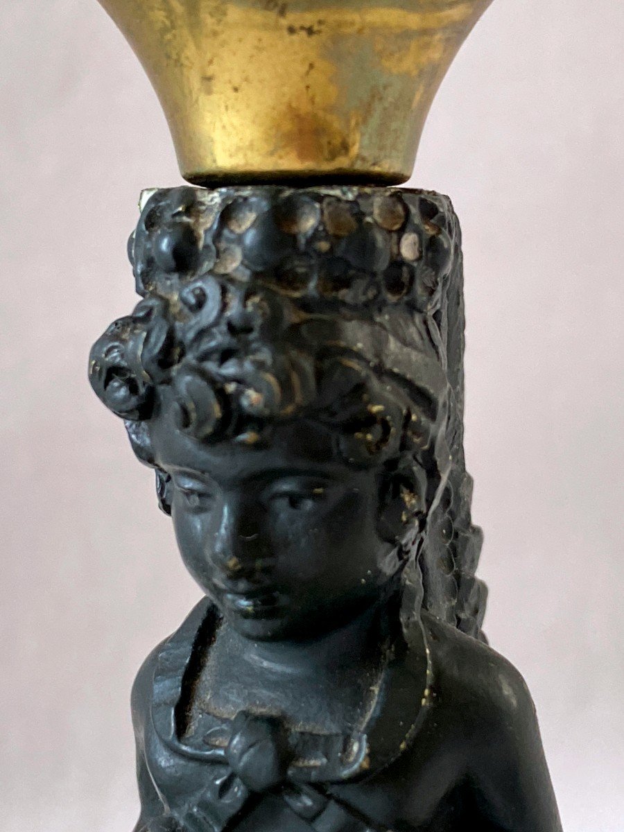 Lampe Bougeoir Style Empire En Bronze -photo-4