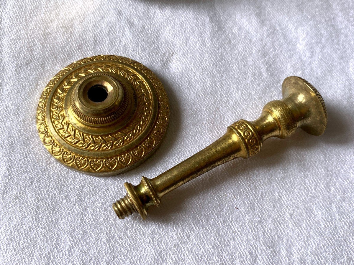 Pair Of Doll Candlesticks In Gilt Bronze-photo-4