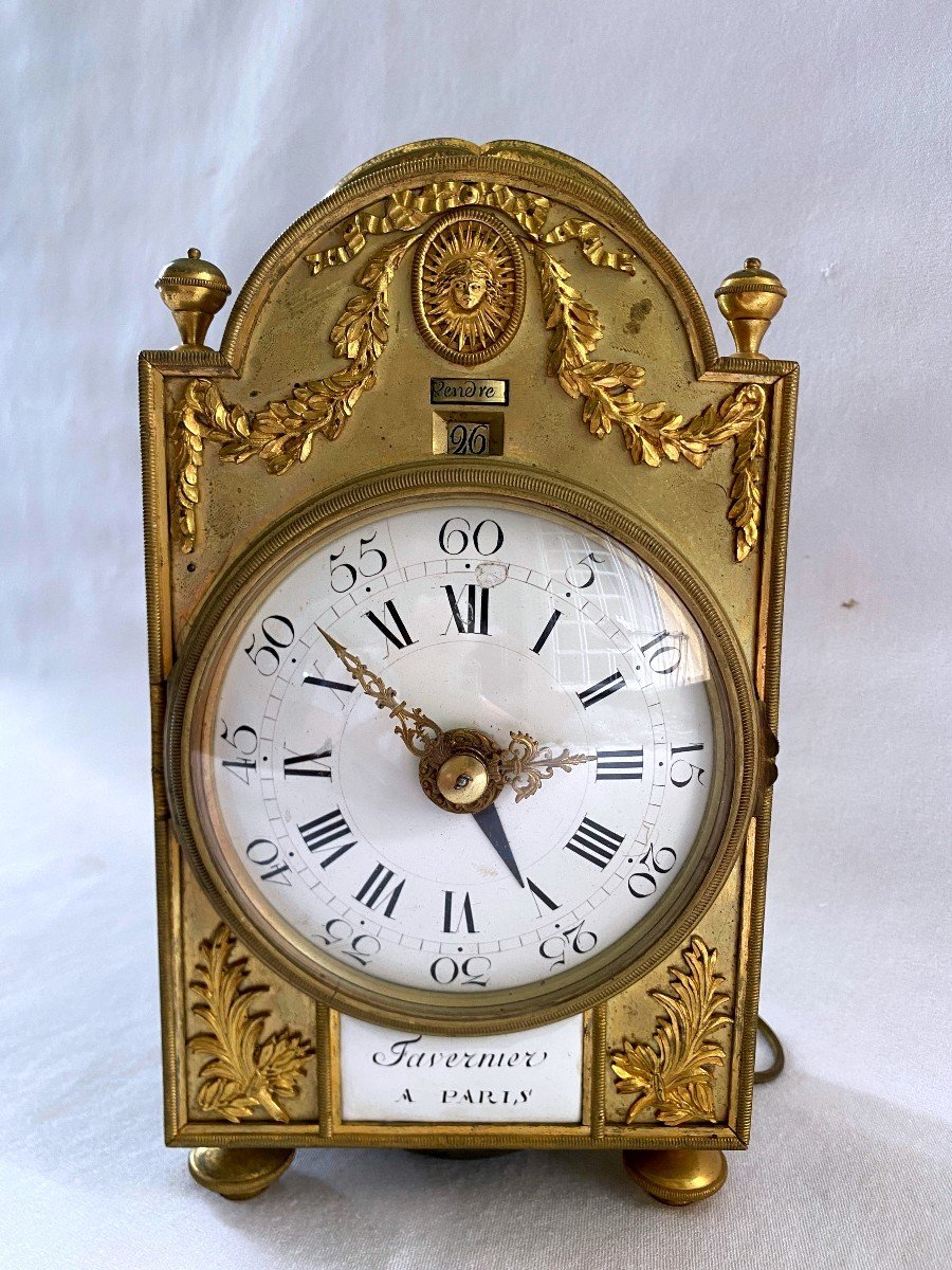 Louis XVI Officer's Clock With Calendar 