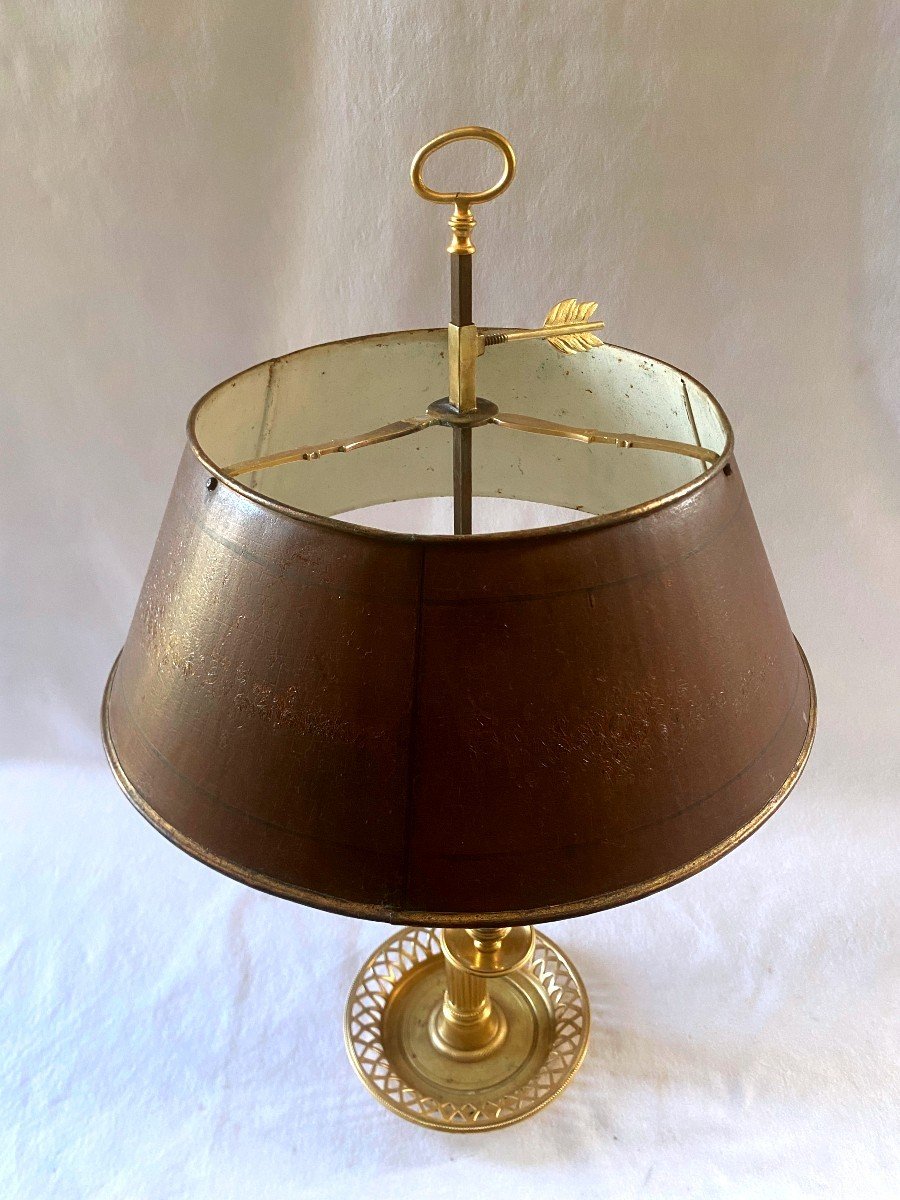 Lampe Bouillotte Louis XVI En Bronze Doré-photo-2