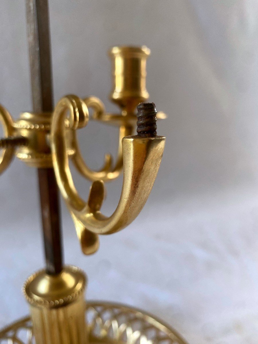 Lampe Bouillotte Louis XVI En Bronze Doré-photo-4