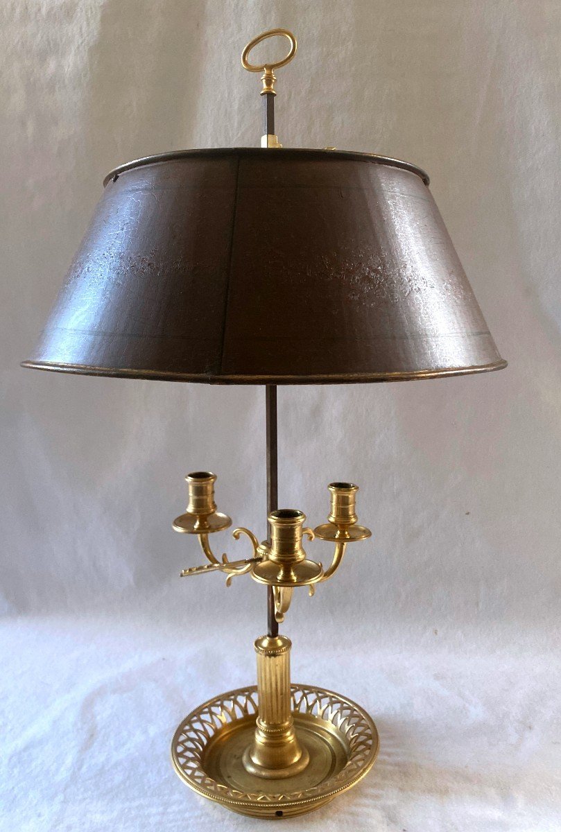 Lampe Bouillotte Louis XVI En Bronze Doré