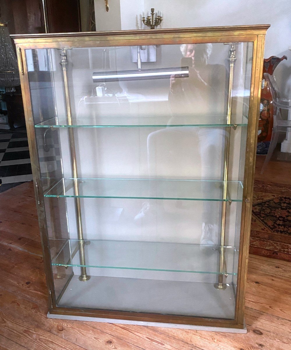 Brass And Glass Shop Display Case-photo-2