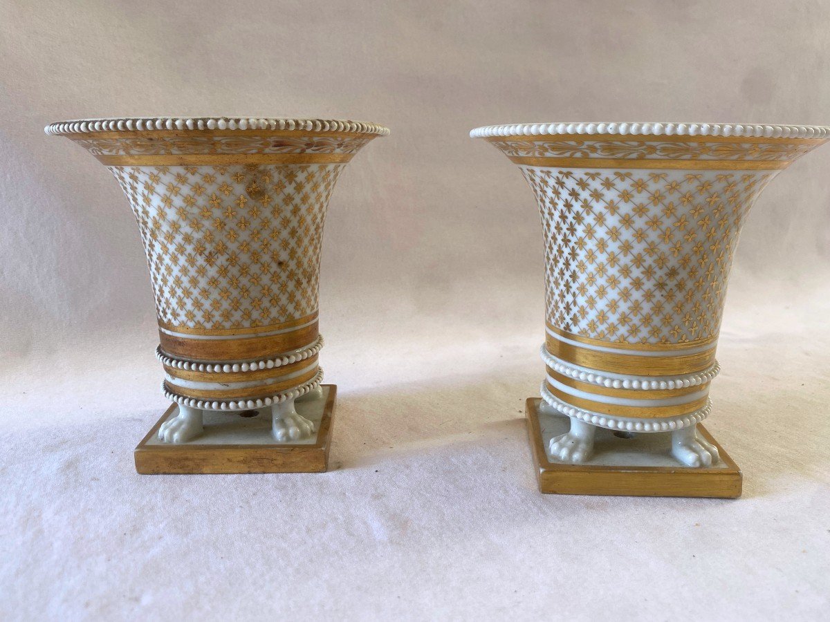 Paire De Vases Porcelaine De Paris