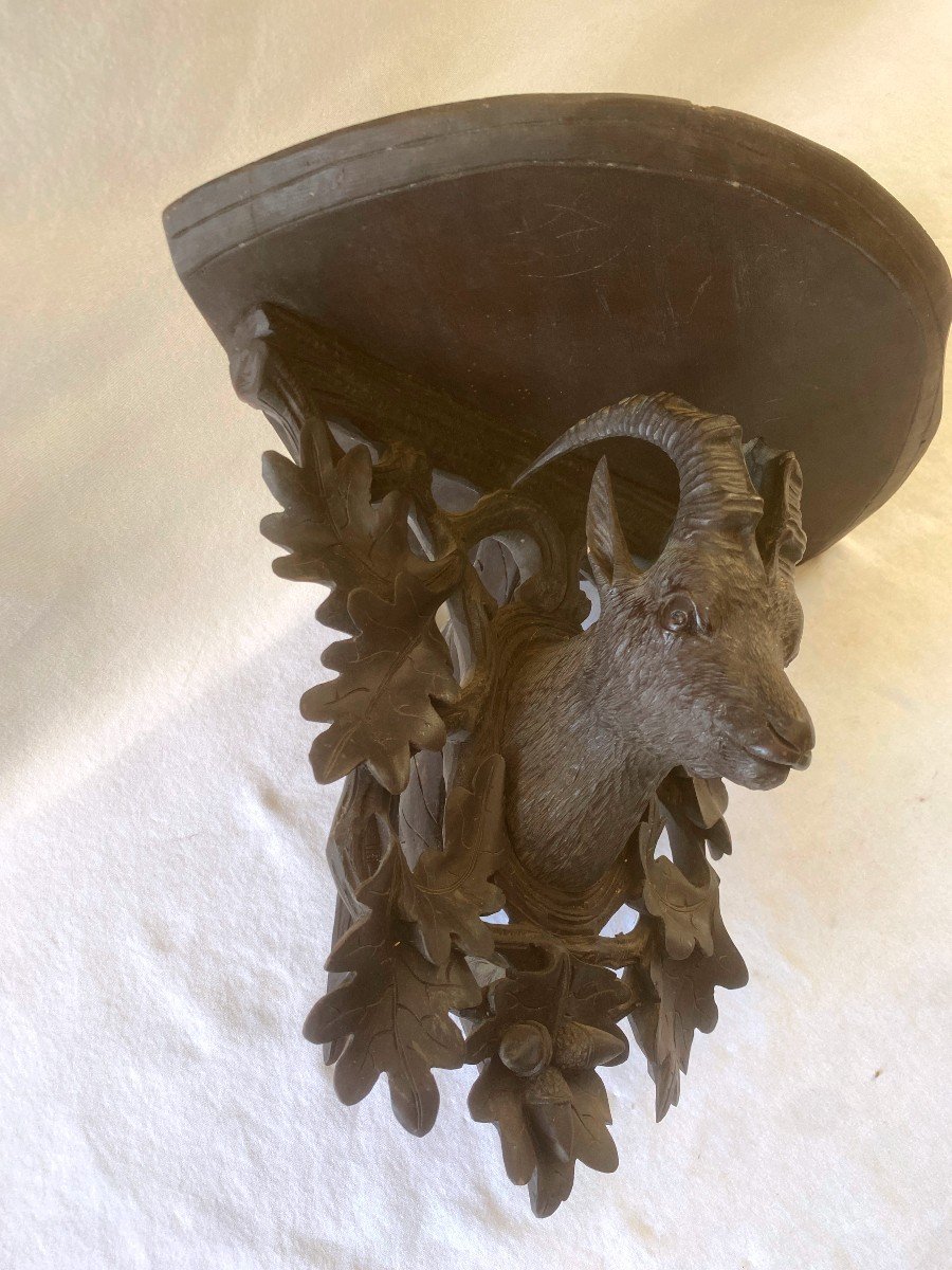 Black Forest Carved Wood Shelf-photo-1