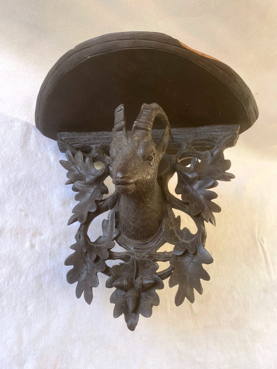 Black Forest Carved Wood Shelf