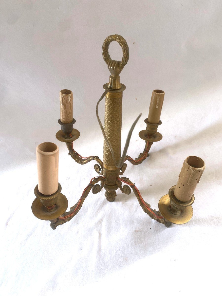 Small Empire Style Chandelier In Gilt Bronze-photo-4