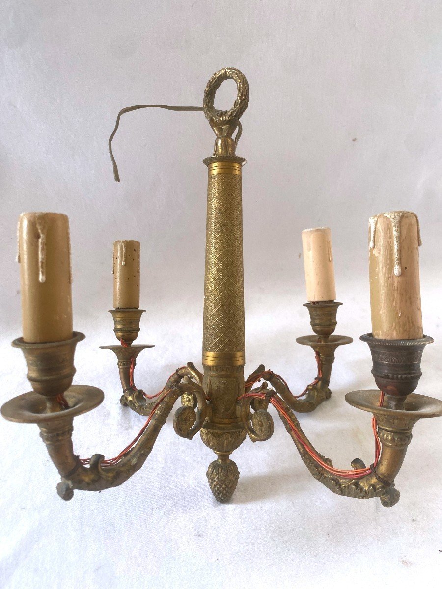 Small Empire Style Chandelier In Gilt Bronze