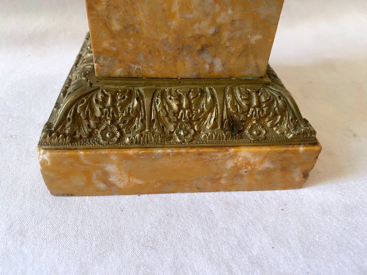 Large Pair Of Bronze And Marble Casseroles-photo-1