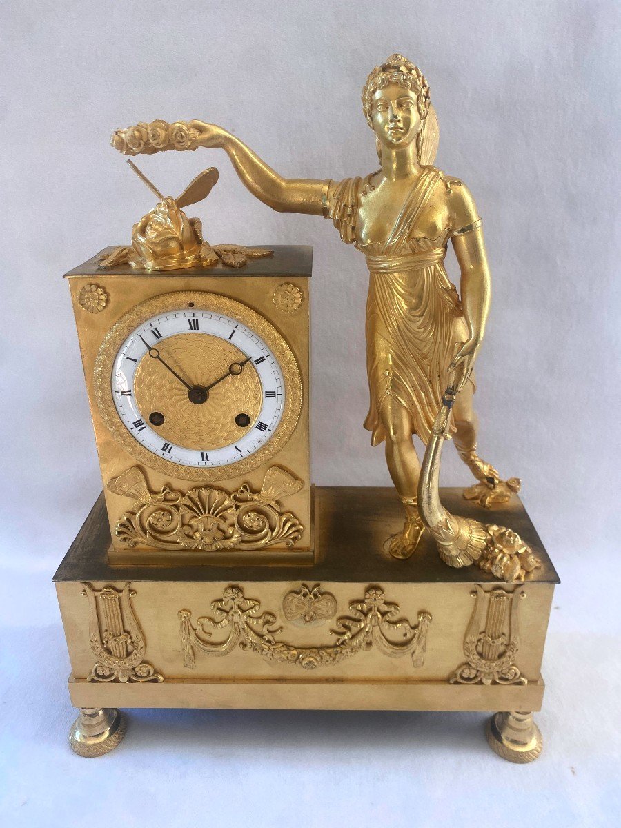 Restoration Clock In Gilt Bronze-photo-2