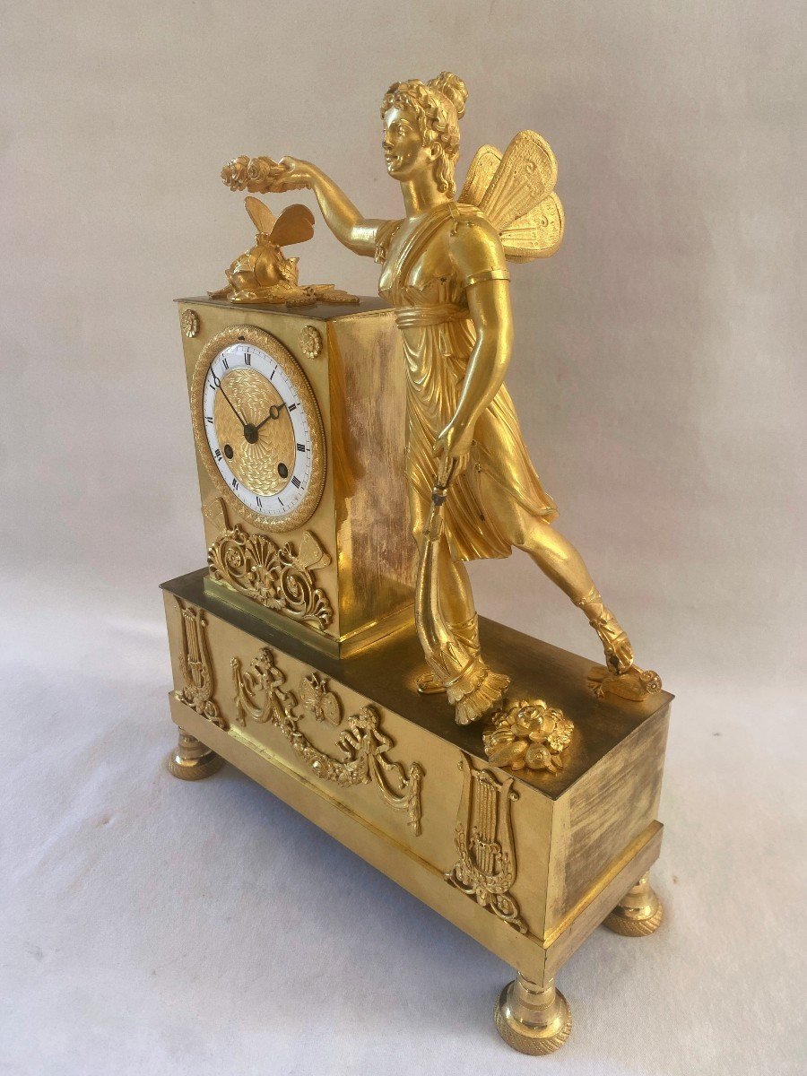 Restoration Clock In Gilt Bronze-photo-3