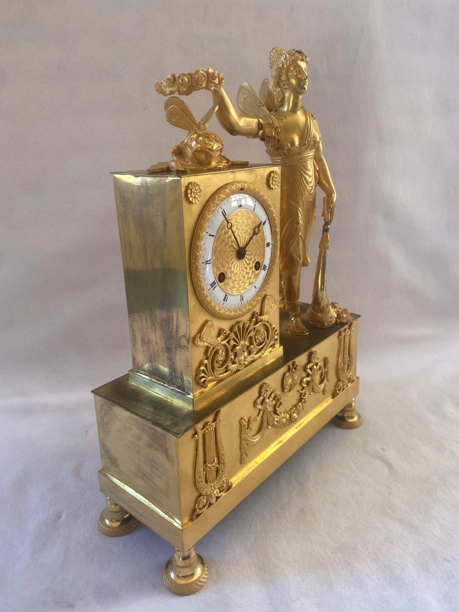 Restoration Clock In Gilt Bronze-photo-4