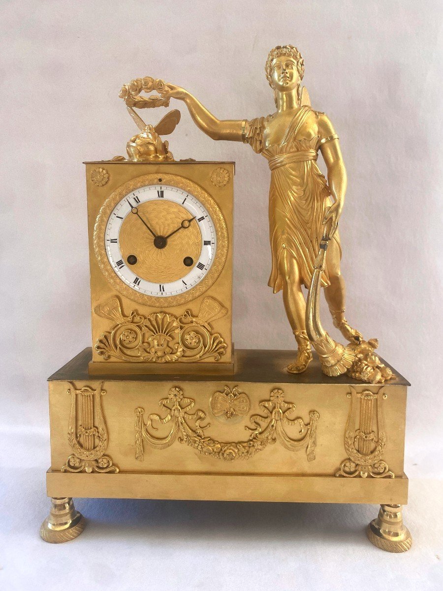 Restoration Clock In Gilt Bronze