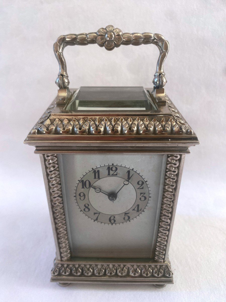 Silver Plated Bronze Travel Clock-photo-2