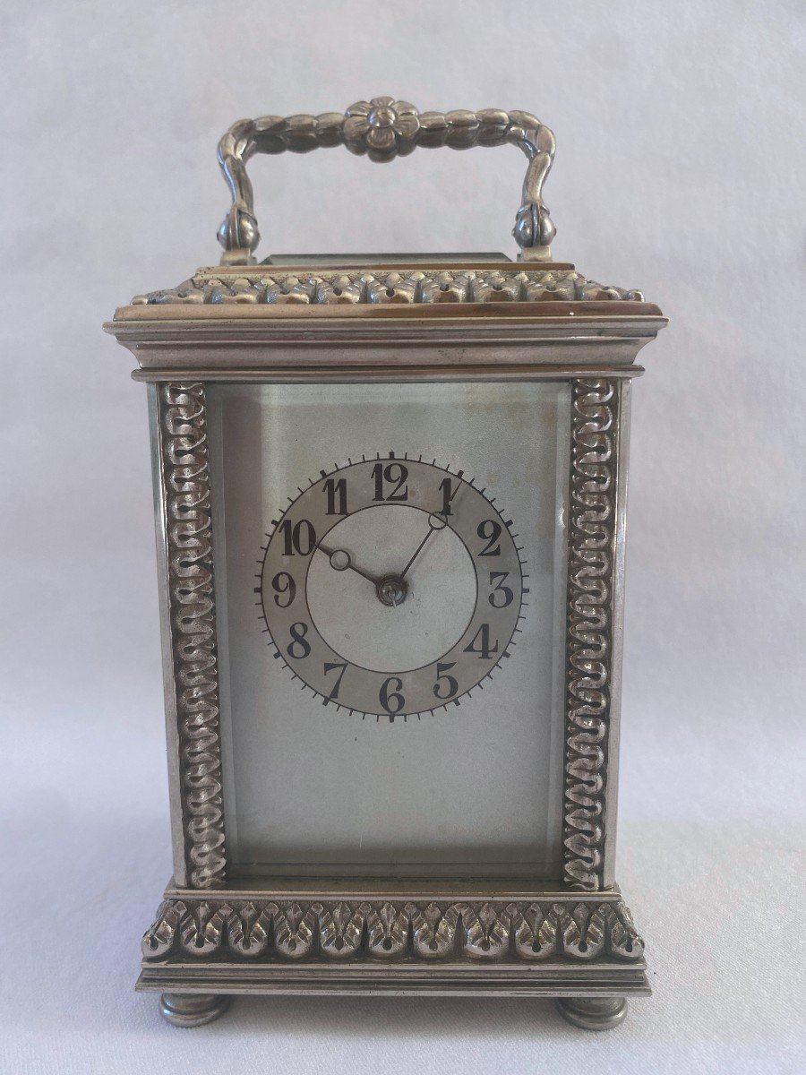 Silver Plated Bronze Travel Clock