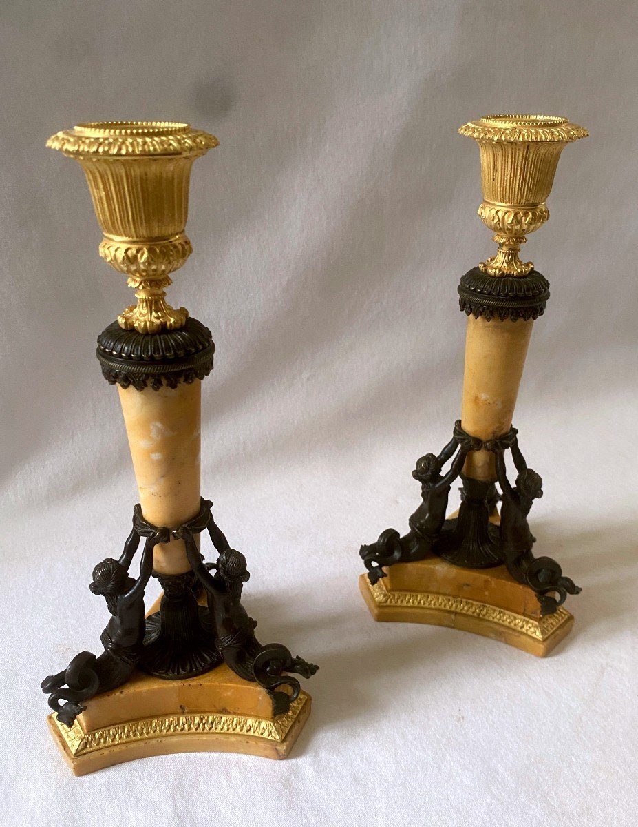 Rare Pair Of Mermaid Candlesticks-photo-2