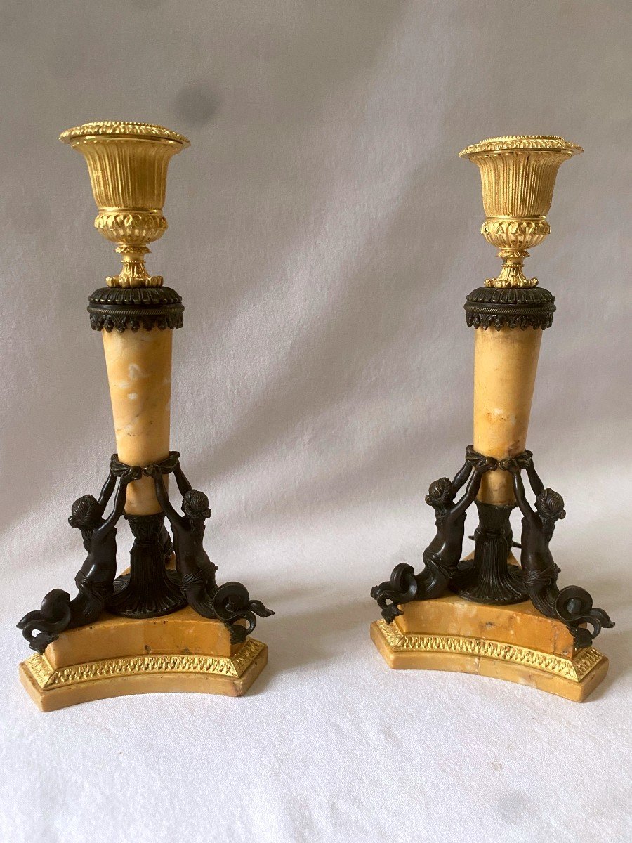 Rare Pair Of Mermaid Candlesticks