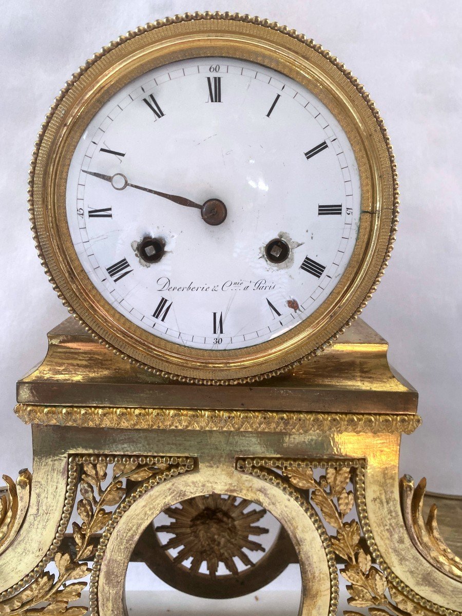 Directoire Clock Signed Deverberie -photo-1