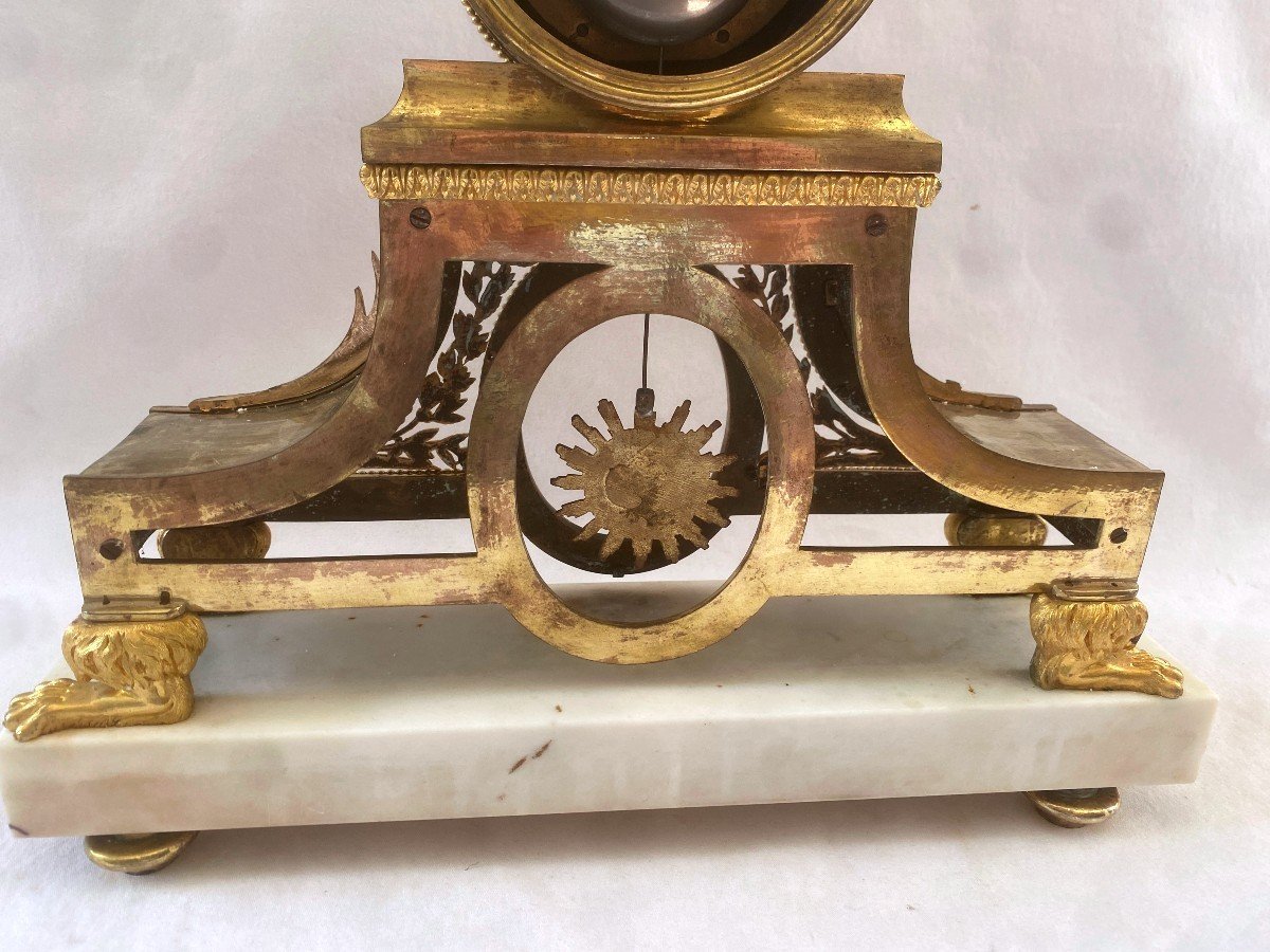 Directoire Clock Signed Deverberie -photo-7