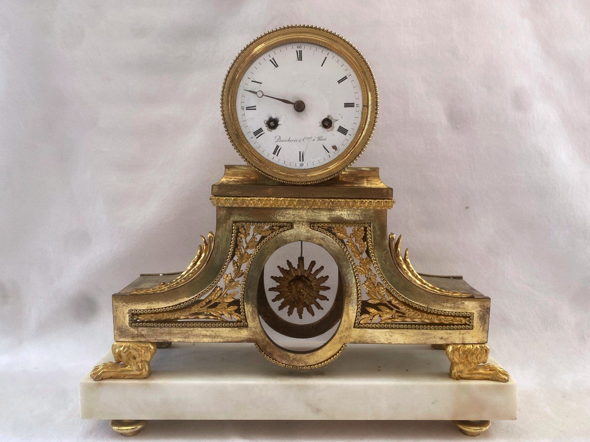 Directoire Clock Signed Deverberie 