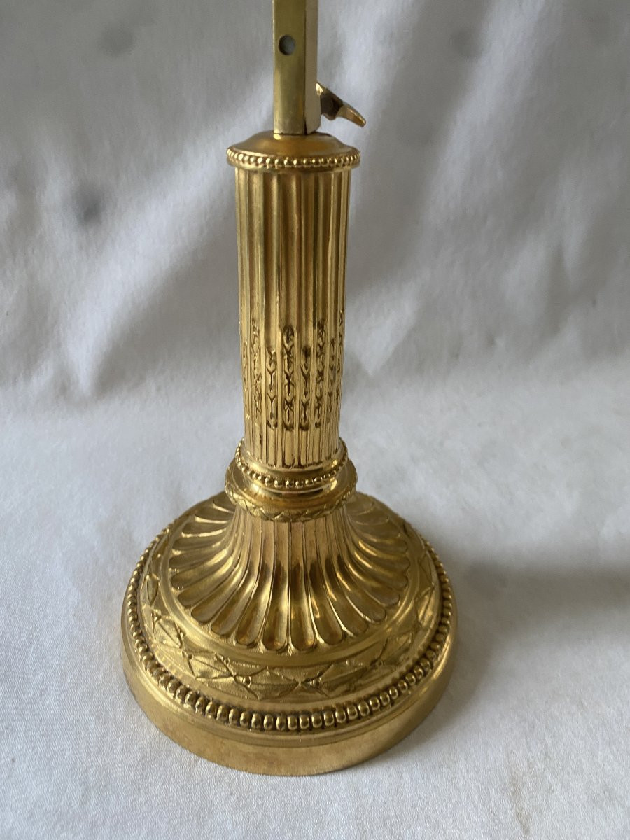 Lampe Bouillotte Louis XVI En Bronze Doré-photo-4