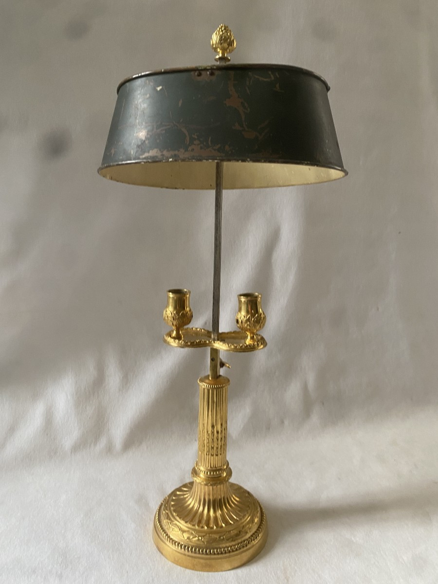 Lampe Bouillotte Louis XVI En Bronze Doré