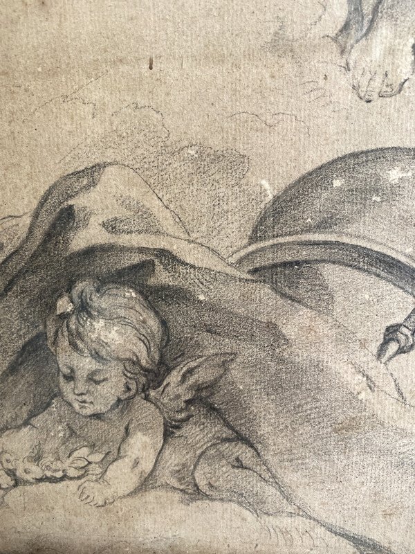 Dessin Au Crayon De Minerve d'Après Francois Boucher-photo-3