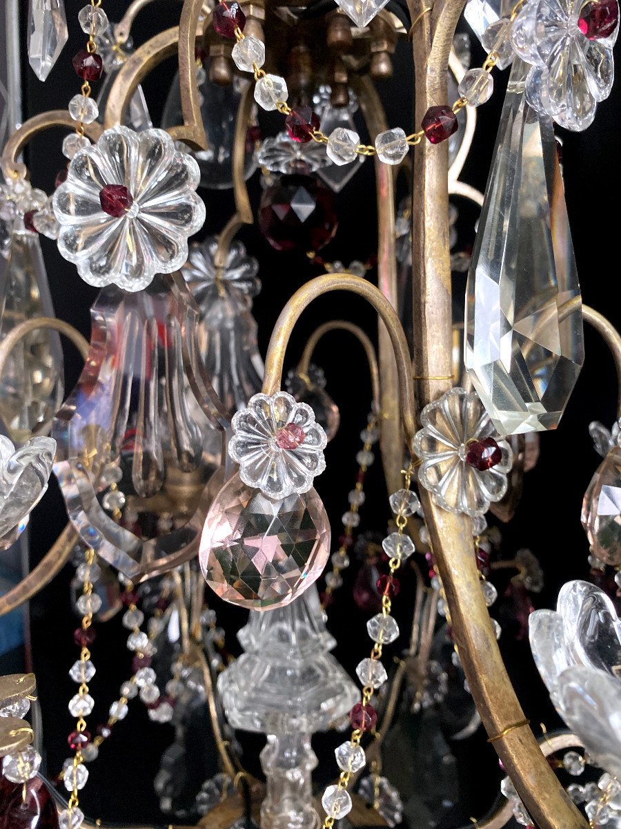 White Crystal And Amethyst Chandelier-photo-6