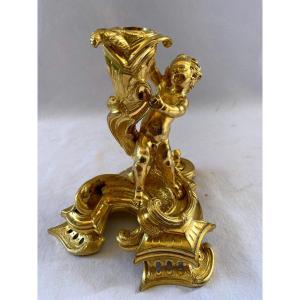 Louis XV Period Torch In Gilt Bronze With Crowned C