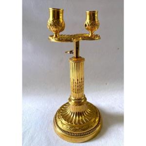 Louis XVI Bouillotte Lamp Base In Gilt Bronze