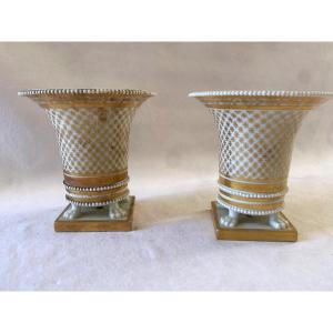 Paire De Vases Porcelaine De Paris