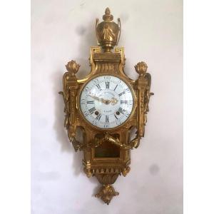 Louis XVI Wall Clock Signed Dutertre In Paris