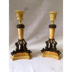 Rare Pair Of Mermaid Candlesticks