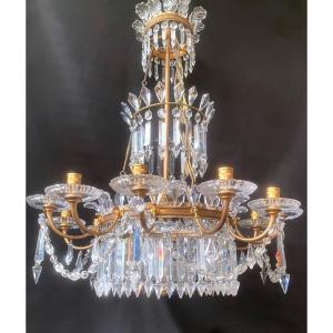 Crown Chandelier In Crystal And Gilded Bronze