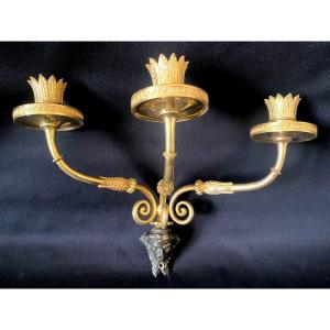 Pair Of Trumeau Sconces In Gilt Bronze Late Eighteenth Century