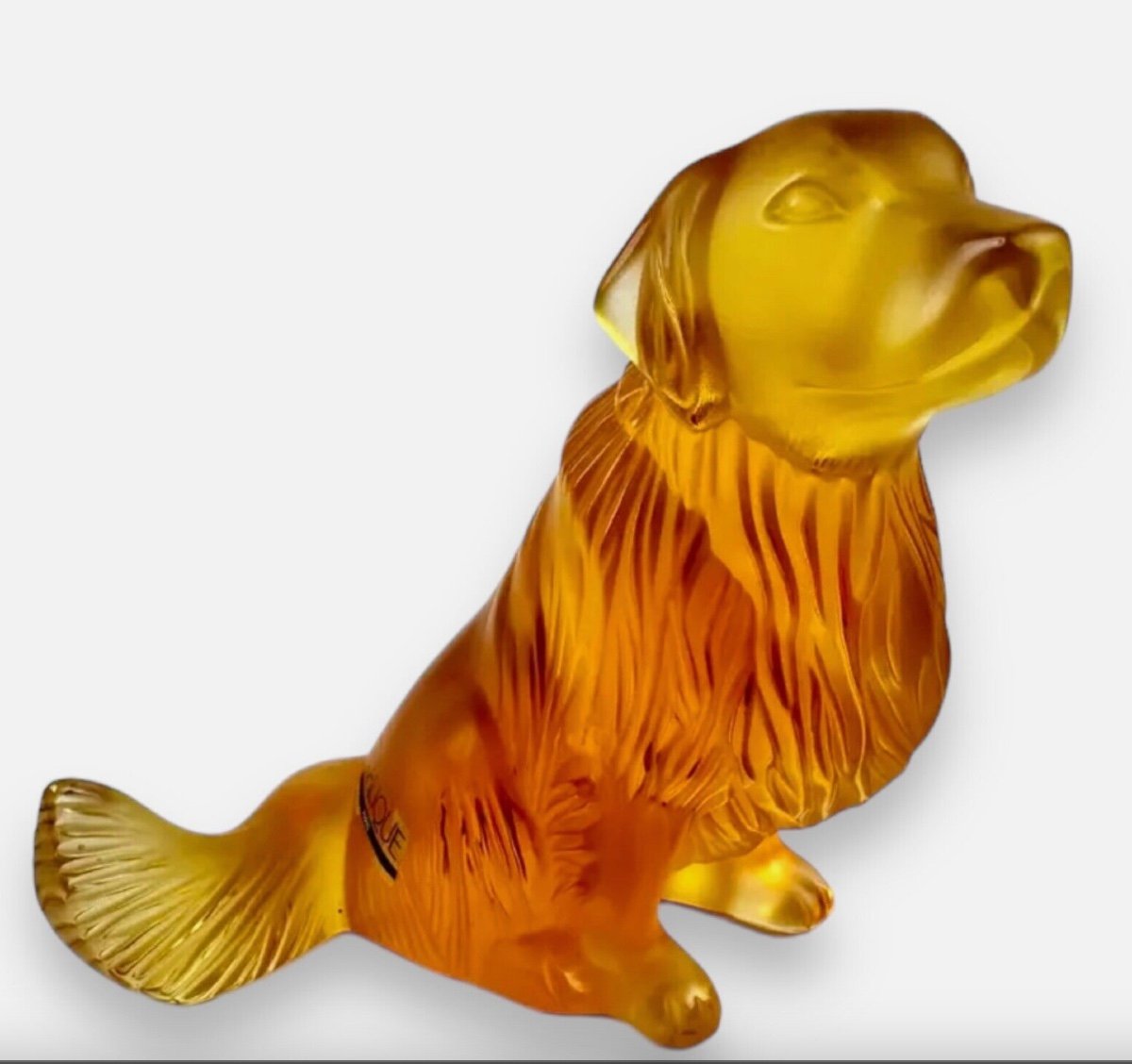 Golden Retriever In Crystal Signed Lalique France 802/888-photo-2