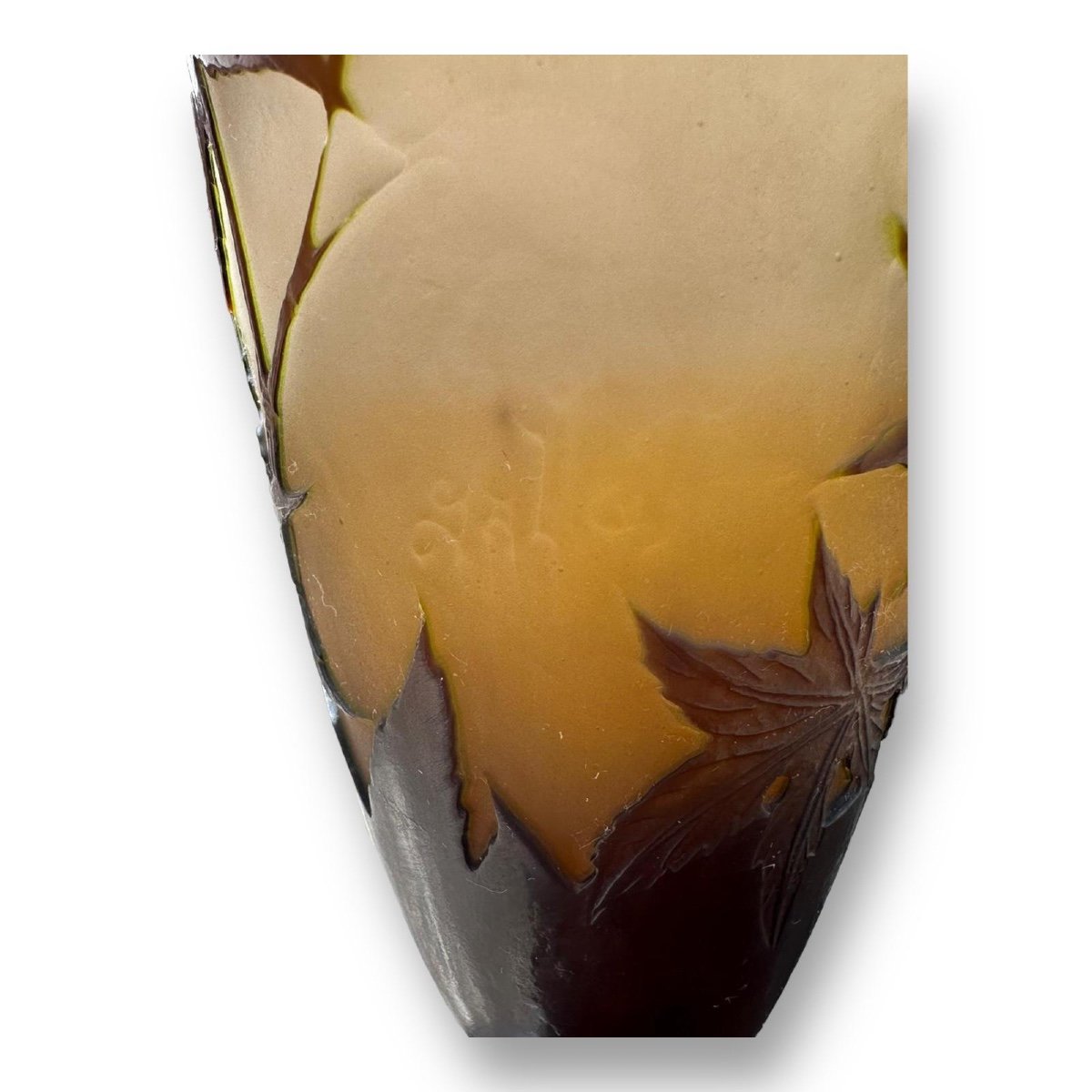 Gallé Piedouche Vase Decorated With Maple Leaves-photo-4