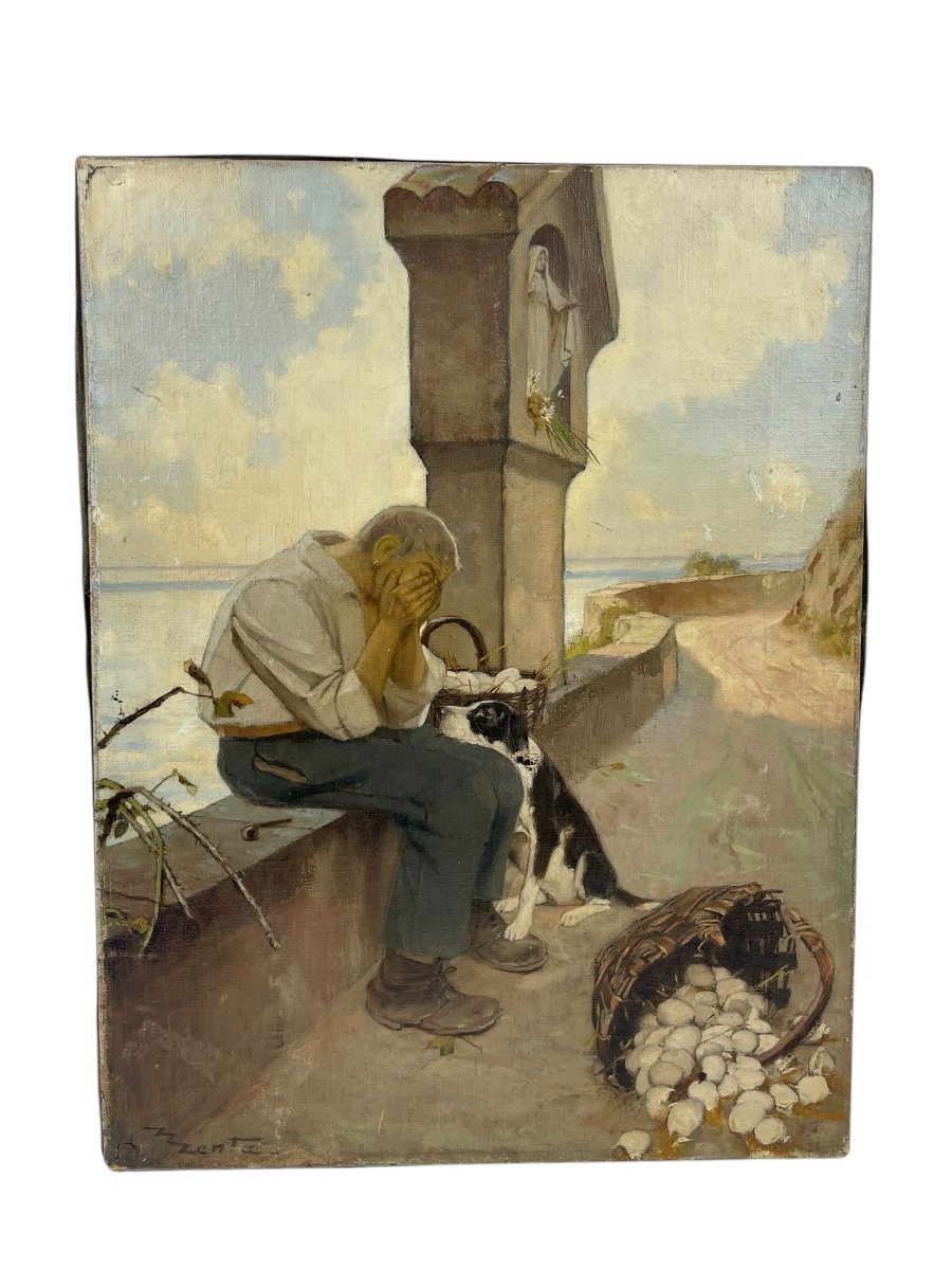 Huile Sur Toile édouard John Menta (1858-1915)