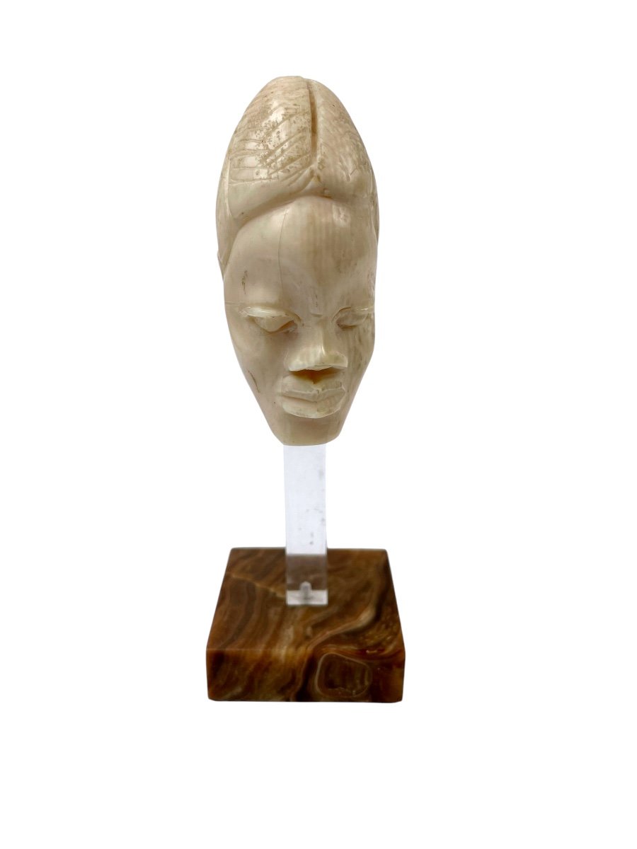 African Ivory Statuette Creation Of Claude De Muzac