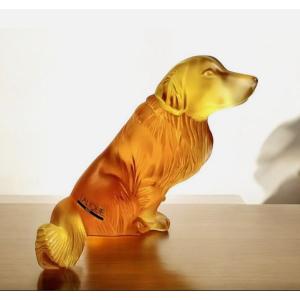 Golden Retriever In Crystal Signed Lalique France 802/888