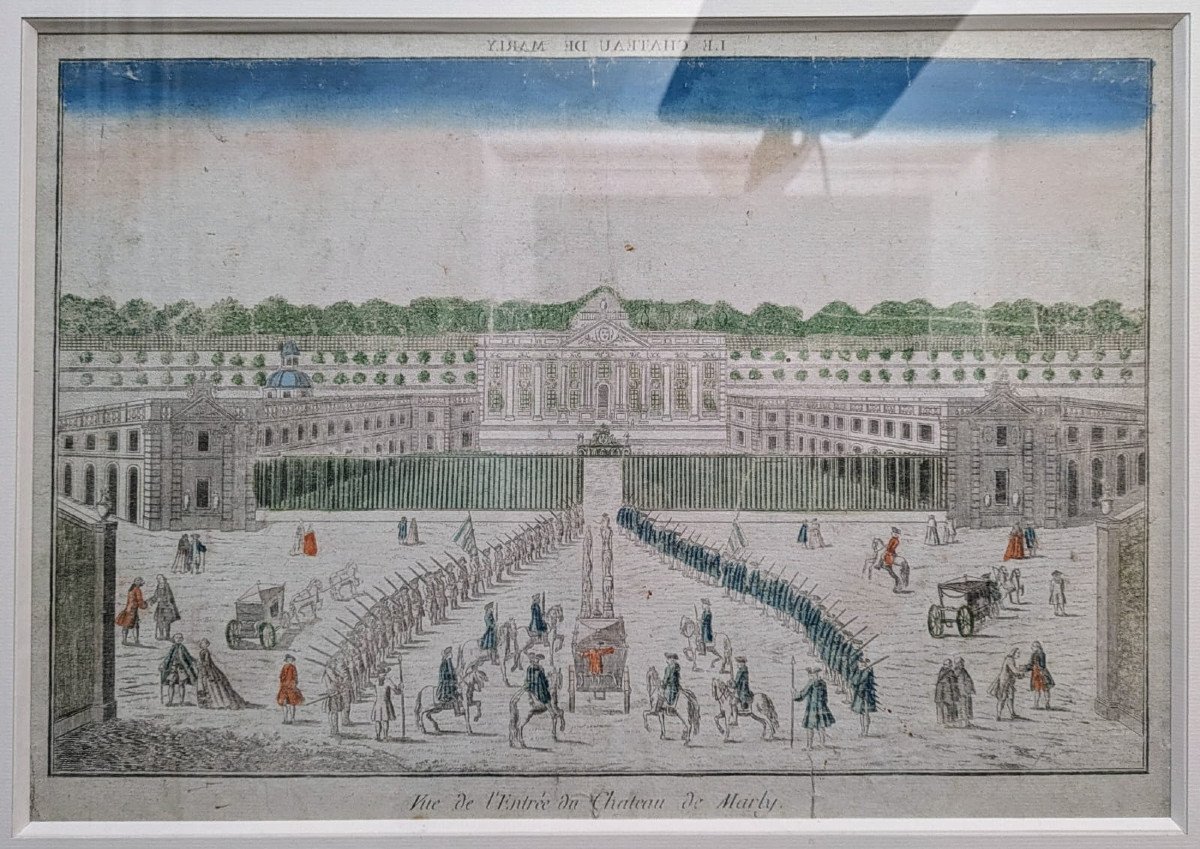 Optical View, View Of The Château De Marly, 18th Century-photo-2